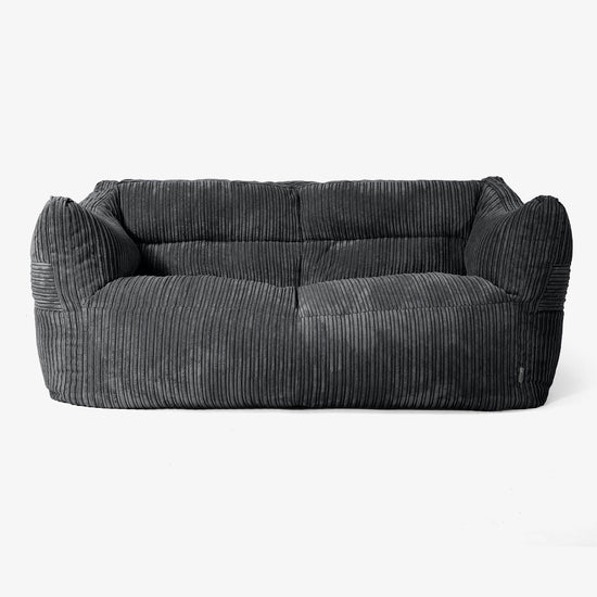 Pouf Divano Victor - Velluto a Coste Nero 01