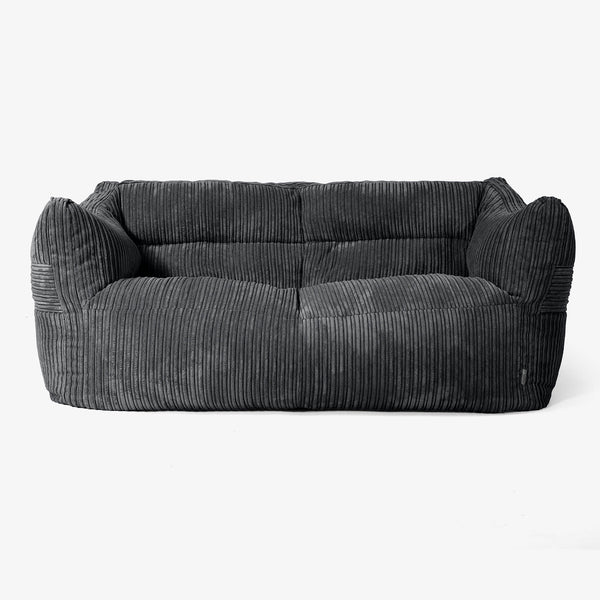 Pouf Divano Victor - Velluto a Coste Nero 01
