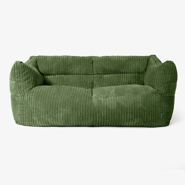 Pouf Divano Victor - Velluto a Coste Verde Foresta 01