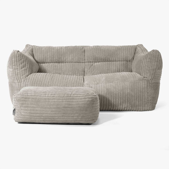 Pouf Divano Victor - Velluto a Coste Visone 02