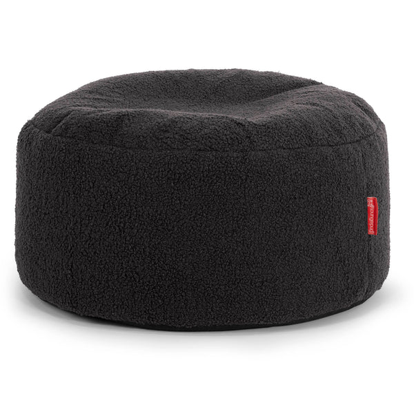 Pouf Ottoman con Vassoio - Bouclé Grafite - 01