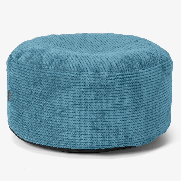 Pouf Ottoman con Vassoio - Pompon Egeo Blu - 01
