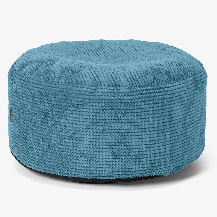 Pouf Ottoman con Vassoio - Pompon Egeo Blu - 02