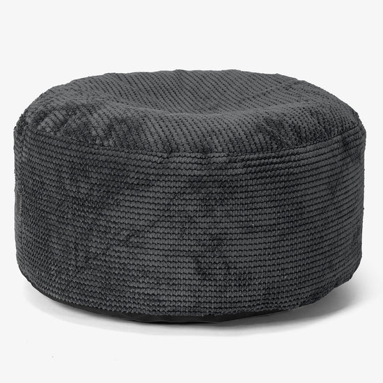 Pouf Ottoman con Vassoio - Pompon Nero - 02