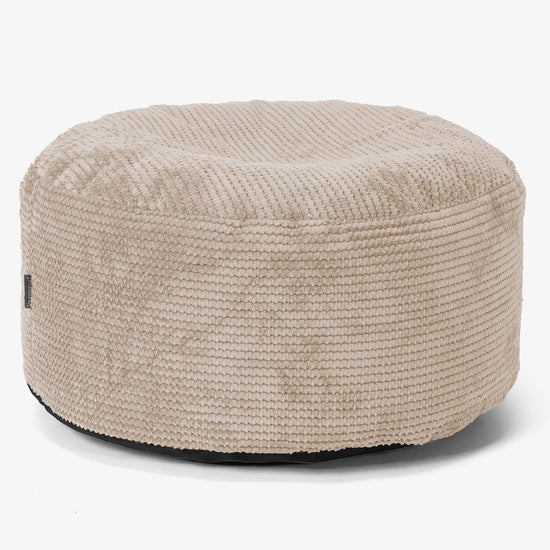 Pouf Ottoman con Vassoio - Pompon Panna - 02