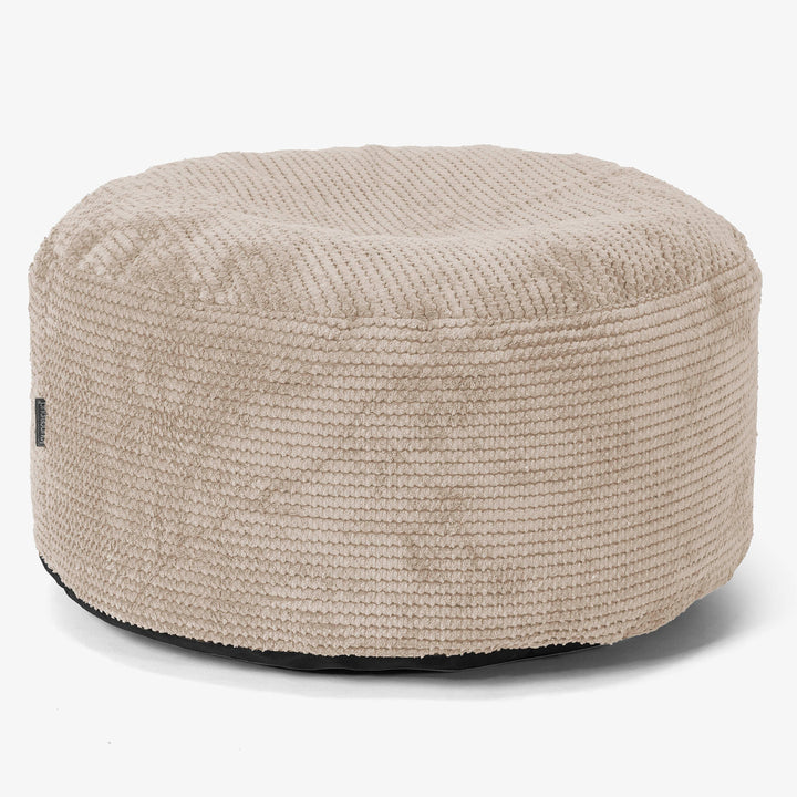 Pouf Ottoman con Vassoio - Pompon Panna - 02