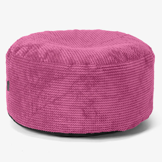 Pouf Ottoman con Vassoio - Pompon Rosa - 02
