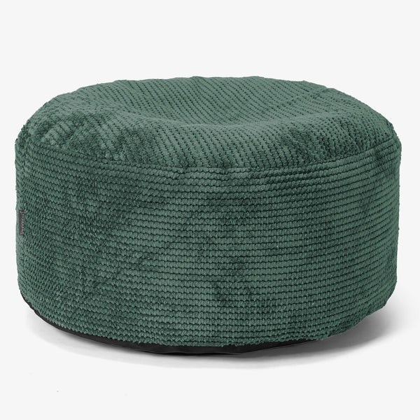 Pouf Ottoman con Vassoio - Pompon Verde Muschio - 01