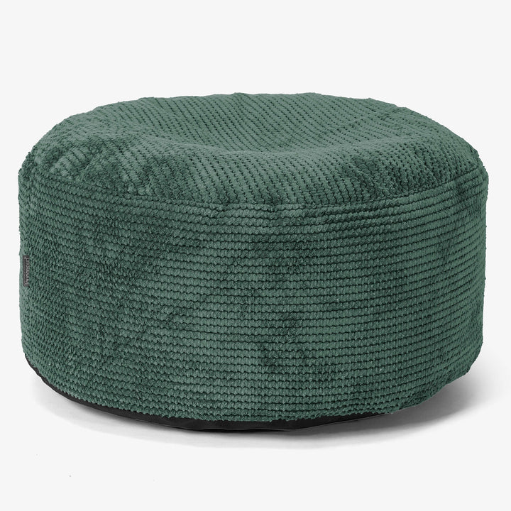 Pouf Ottoman con Vassoio - Pompon Verde Muschio - 02