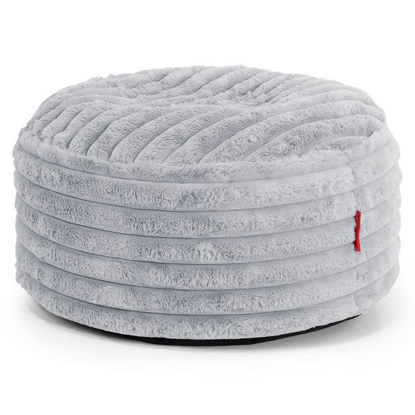 Pouf Ottoman con Vassoio - Velluto Felpato Ultra Morbido Azzurro Uovo di Anatra - 01