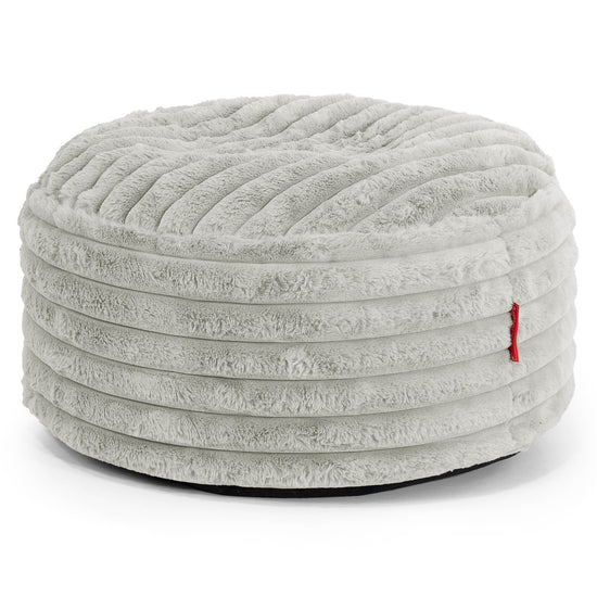 Pouf Ottoman con Vassoio - Velluto Felpato Ultra Morbido Verde Salvia - 02
