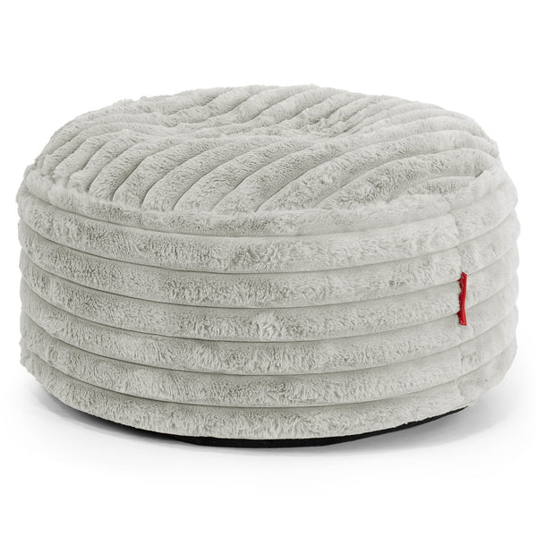 Pouf Ottoman con Vassoio - Velluto Felpato Ultra Morbido Verde Salvia - 01