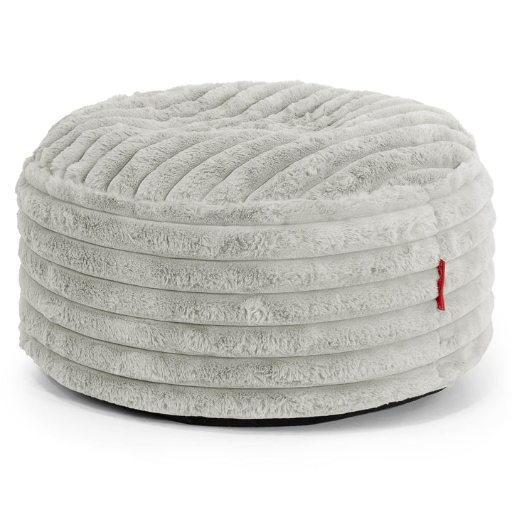 Pouf Ottoman con Vassoio - Velluto Felpato Ultra Morbido Verde Salvia - 02