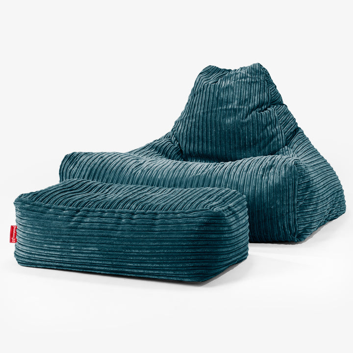 Pouf Poltrona Relax Sacco - Velluto a Coste Coste Tiglio 02