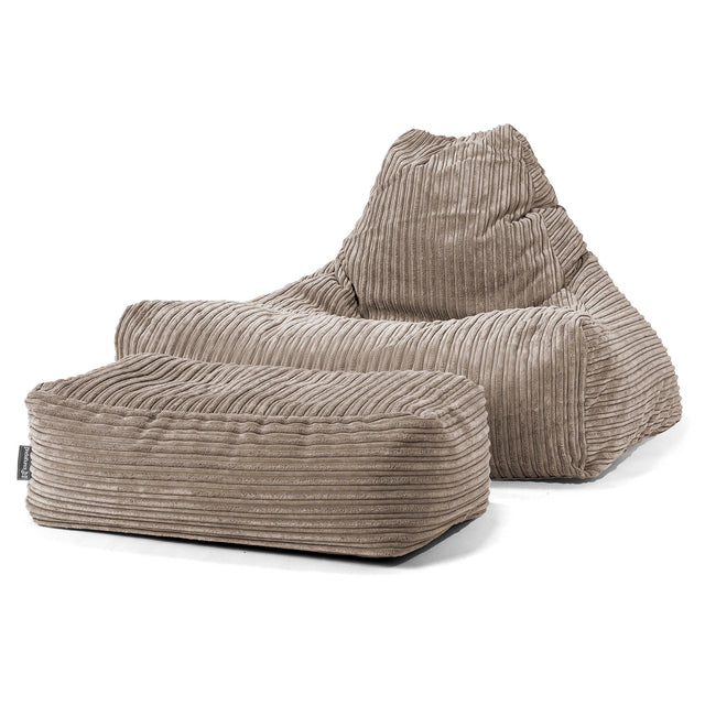 Pouf Poltrona Relax Sacco - Velluto a Coste Grigio Tortora 02