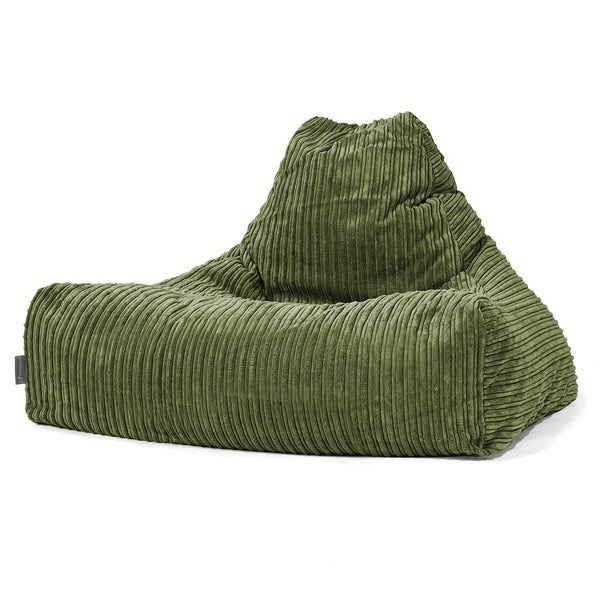 Pouf Poltrona Relax Sacco - Velluto a Coste Verde Foresta 01