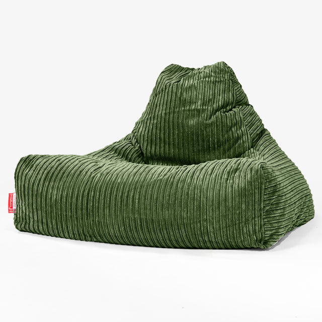 Pouf Poltrona Relax Sacco - Velluto a Coste Verde Foresta 01