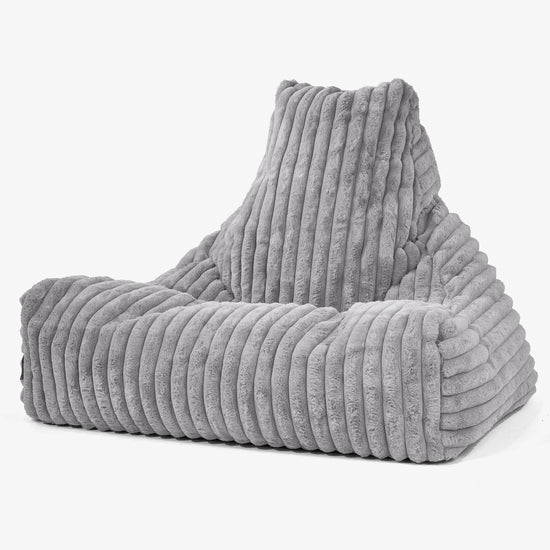 Pouf Poltrona Relax Sacco - Velluto Felpato Ultra Morbido Grigio 01