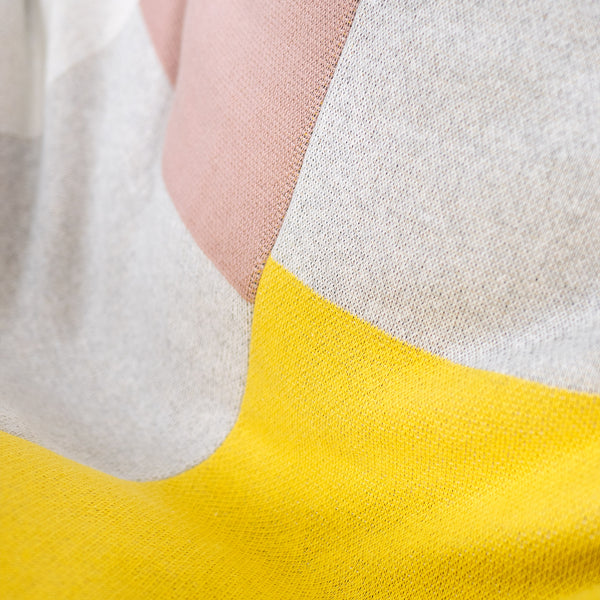 Pouf Poltrona Sacco Relax - Lavorato a Maglia Blocco di Colore Grigio Fabric Close-up Image