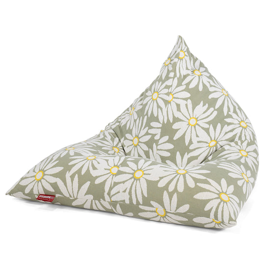 Pouf Poltrona Sacco Relax - Lavorato a Maglia Floreale Menta 01