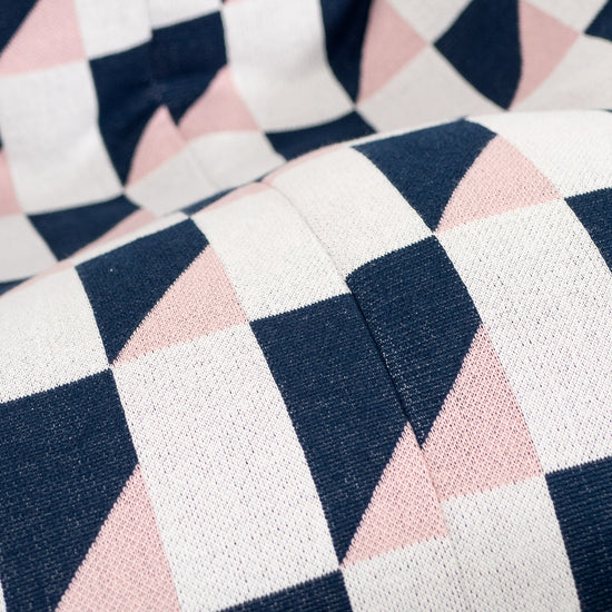 Pouf Poltrona Sacco Relax - Lavorato a Maglia Geometrico Blu 03