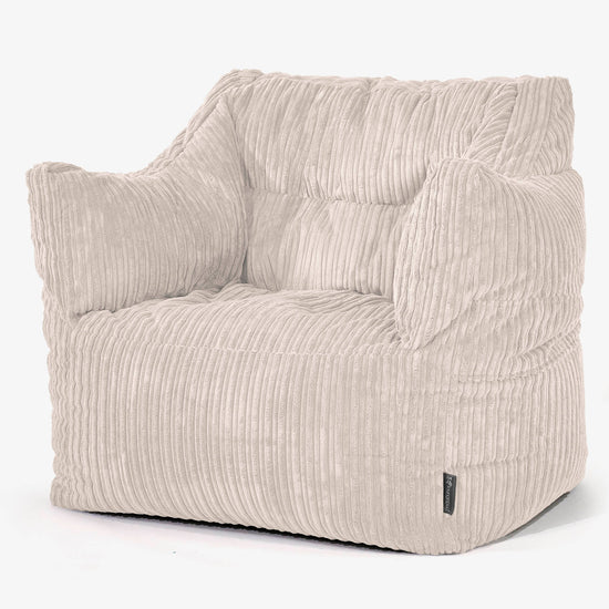 Pouf Poltrona Sacco Victor - Velluto a Coste Avorio 01