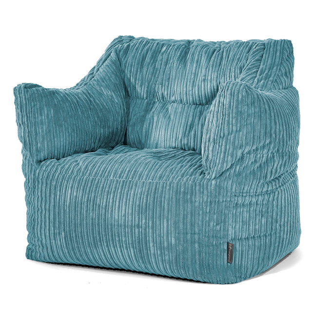 Pouf Poltrona Sacco Victor - Velluto a Coste Egeo Blu 01