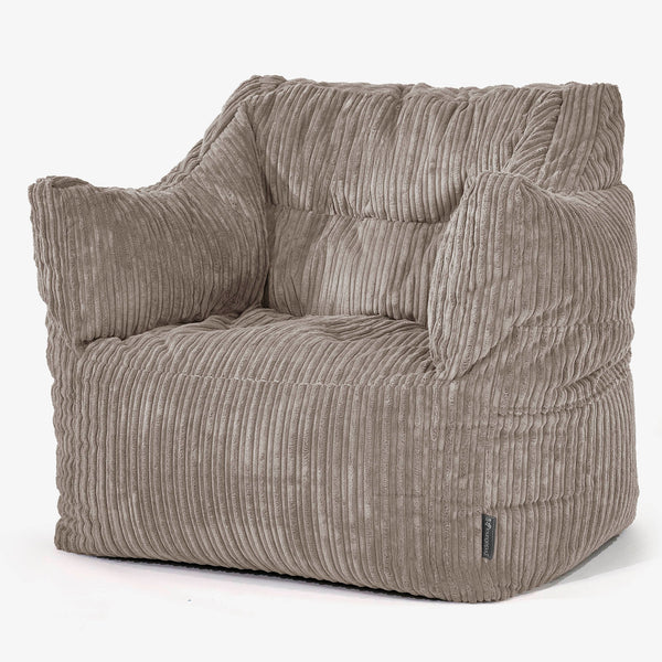Pouf Poltrona Sacco Victor - Velluto a Coste Grigio Tortora 01