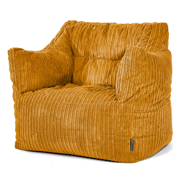 Pouf Poltrona Sacco Victor - Velluto a Coste Miele Dorato 01