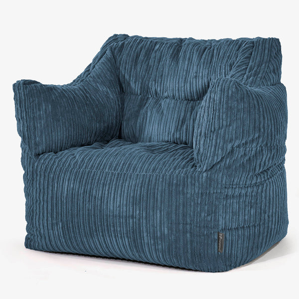 Pouf Poltrona Sacco Victor - Velluto a Coste Navy 01
