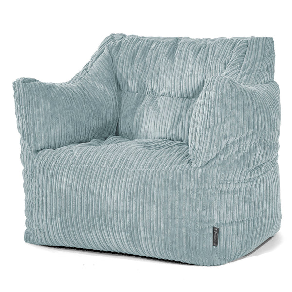 Pouf Poltrona Sacco Victor - Velluto a Coste Verde Menta 01