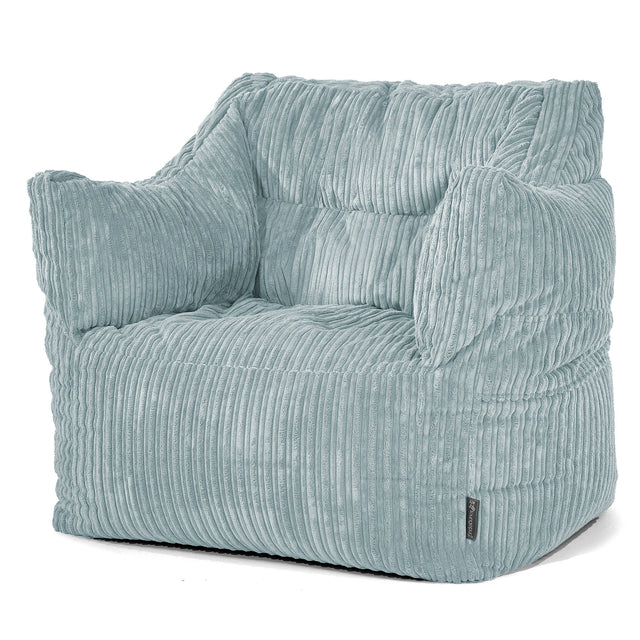 Pouf Poltrona Sacco Victor - Velluto a Coste Verde Menta 01