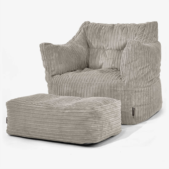 Pouf Poltrona Sacco Victor - Velluto a Coste Visone 02