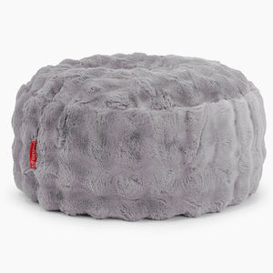 Pouf Rotondo - Pelliccia Sintetica a Bolle Grigio