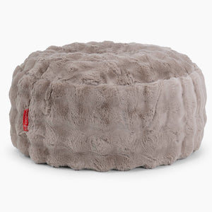 Pouf Rotondo - Pelliccia Sintetica a Bolle Visone
