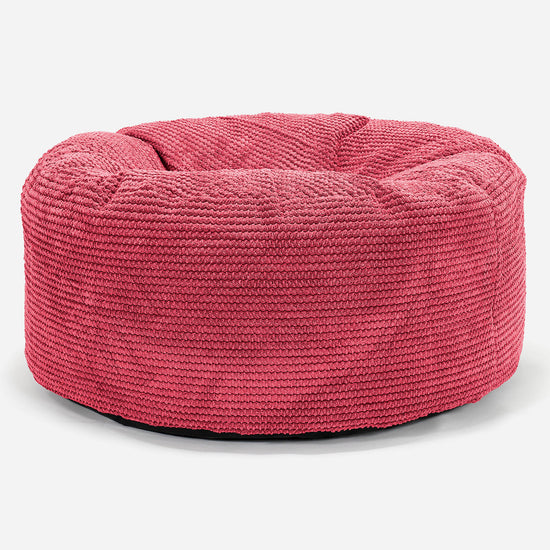 Pouf Rotondo - Pompon Rosso pastello 01