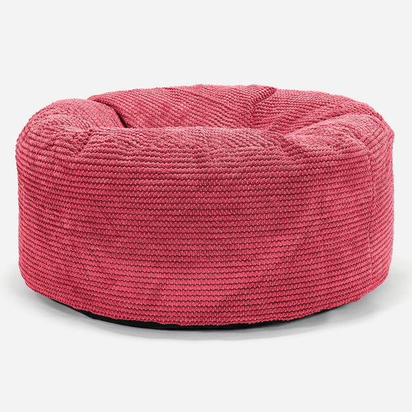 Pouf Rotondo - Pompon Rosso pastello 01