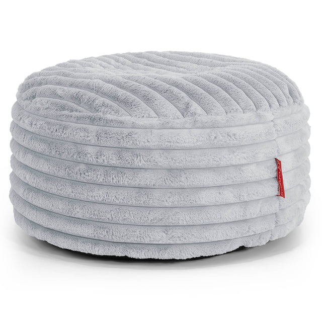 Pouf Rotondo - Velluto Felpato Ultra Morbido Azzurro Uovo di Anatra1
