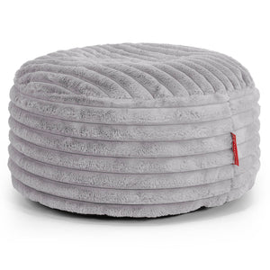 Pouf Rotondo - Velluto Felpato Ultra Morbido Grigio