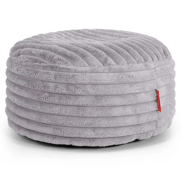 Pouf Rotondo - Velluto Felpato Ultra Morbido Grigio1