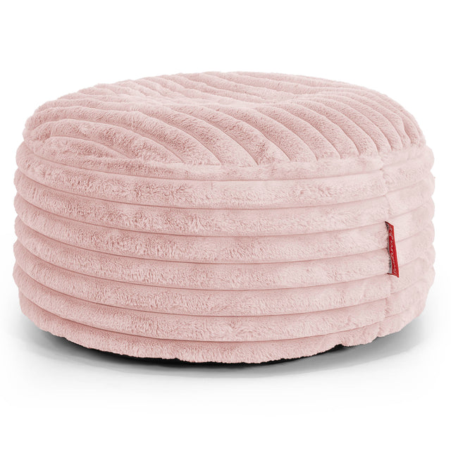 Pouf Rotondo - Velluto Felpato Ultra Morbido Rosa Antico1