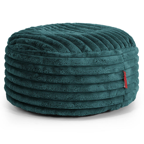 Pouf Rotondo - Velluto Felpato Ultra Morbido Tiglio1
