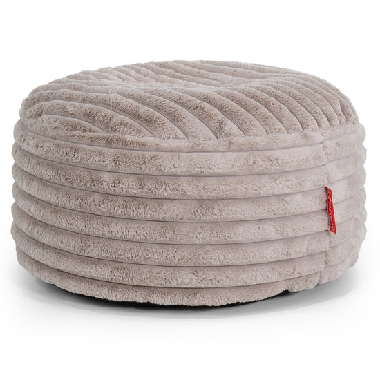 Pouf Rotondo - Velluto Felpato Ultra Morbido Visone1