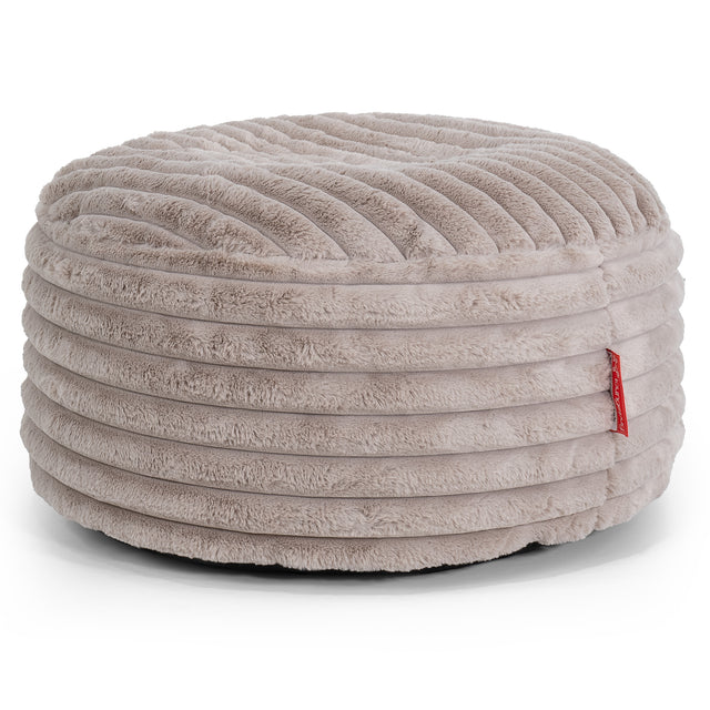 Pouf Rotondo - Velluto Felpato Ultra Morbido Visone1