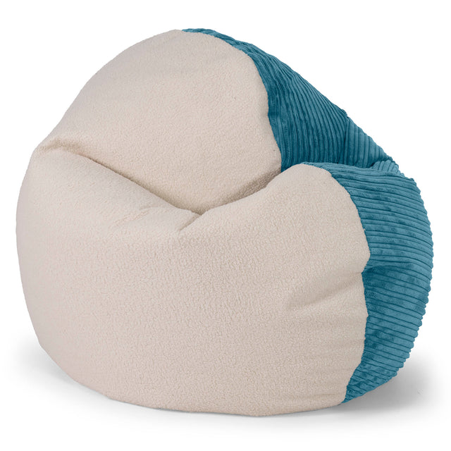 Sedia Pouf Sacco Flexforma per Bambini 1 a 3 anni - Bouclé & Velluto a Coste Egeo Blu 01
