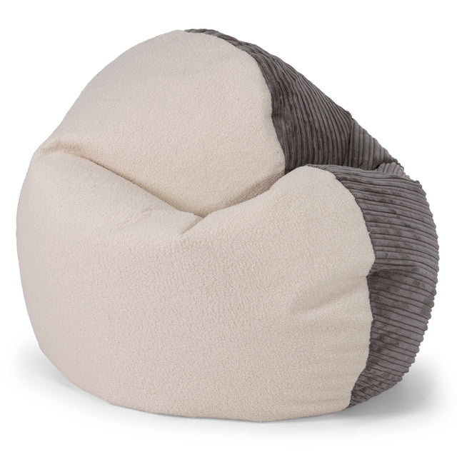 Sedia Pouf Sacco Flexforma per Bambini 1 a 3 anni - Bouclé & Velluto a Coste Grafite 01