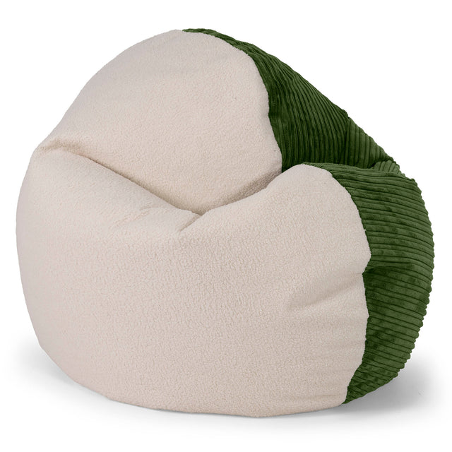 Sedia Pouf Sacco Flexforma per Bambini 1 a 3 anni - Bouclé & Velluto a Coste Verde Foresta 01
