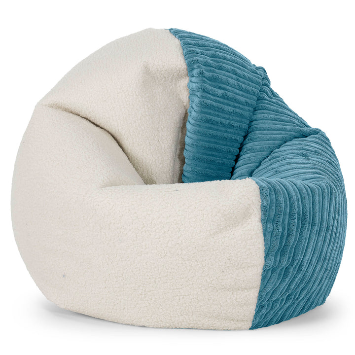 Sedia Pouf Sacco per Adulti Flexforma - Bouclé & Velluto a Coste Egeo Blu 01