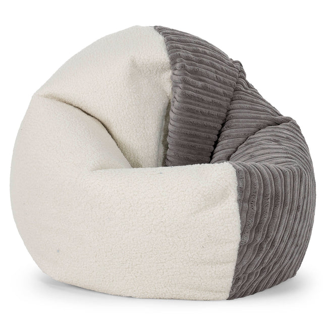 Sedia Pouf Sacco per Adulti Flexforma - Bouclé & Velluto a Coste Grafite 01