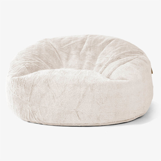 Pouf Sacco Gigante 'Mammut' - Pelliccia Di Coniglio Bianco 01